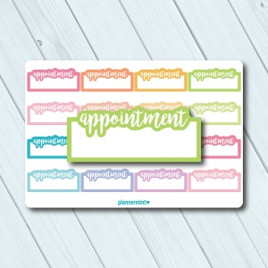 Appointment Planner Stickers - Fillable Tracker - Erin Condren Life Planner - Happy Planner - Work - Business - Matte or Glossy Stickers