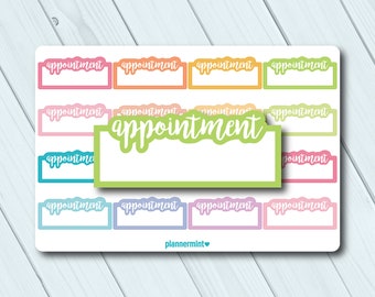 Appointment Planner Stickers - Fillable Tracker - Erin Condren Life Planner - Happy Planner - Work - Business - Matte or Glossy Stickers