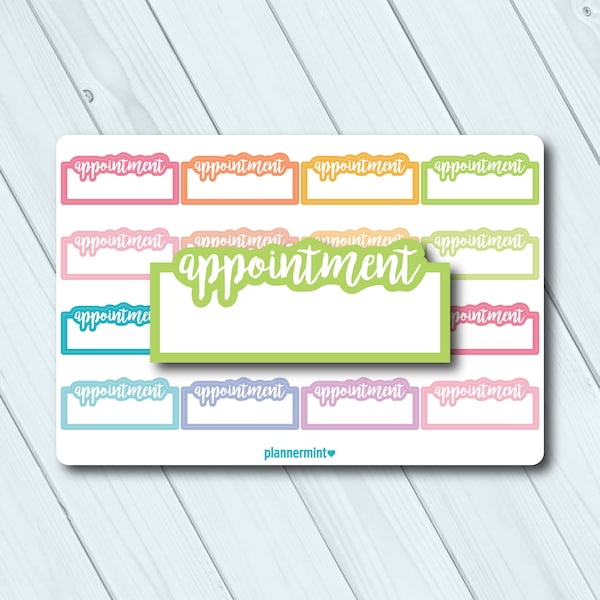 Appointment Planner Stickers - Fillable Tracker - Erin Condren Life Planner - Happy Planner - Work - Business - Matte or Glossy Stickers