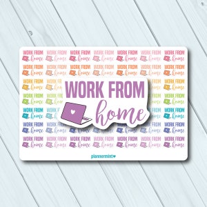 Work From Home Planner Stickers - Work Stickers - Laptop Icon - Word Stickers - Erin Condren - Happy Planner - TN - Working Remotely