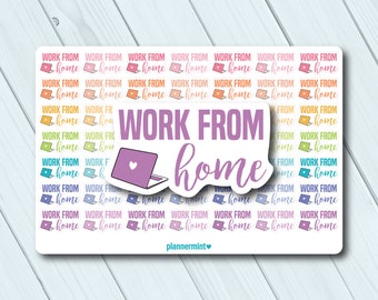 Work From Home Planner Stickers: Laptop Icon Stickers