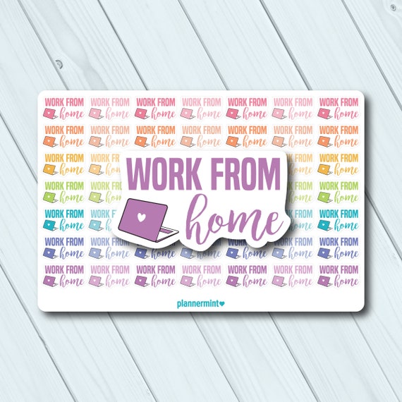 Work From Home Planner Stickers: Laptop Icon Stickers