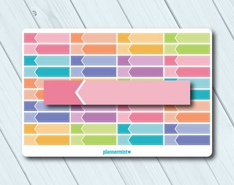 Header Planner Stickers - Double Color - Erin Condren Life Planner - Happy Planner - Plain - Brights & Pastels - Unmarked - Matte or Glossy