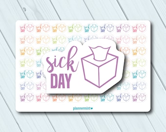 Sick Day Planner Stickers: Word Outline Stickers (56/Sheet)