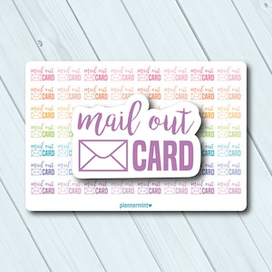 Adesivos para Planejador de Cartões de Correio - Adesivos de Aniversário - Presente - Ícone de Cartão - Adesivos de Palavras - Erin Condren - Planejador Feliz - Lembrete de Enviar Cartão