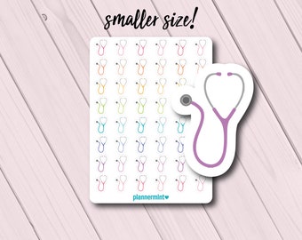Mini Stethoscope Planner Stickers: Functional Icon Stickers