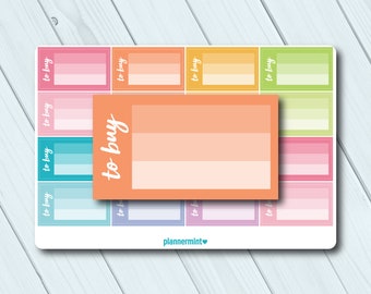 To Buy Planner Stickers: Ombre Tracker, Half Box Stickers