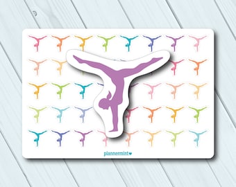 Gymnastics Planner Stickers - Icon - Erin Condren Life Planner - Happy Planner - Sports - Exercise - Gymnast - Tumbling - Matte or Glossy