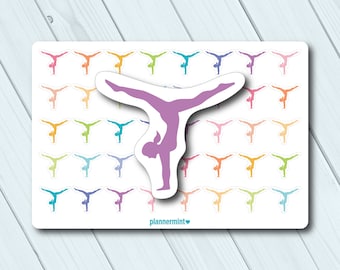 Gymnastics Planner Stickers: Sports, Exercise, Tumbling (40 Stickers)