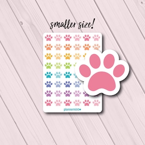 Mini Paw Print Planner Stickers: Functional Icon Deco