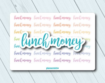 Lunch Money Planner Stickers - Word Outline (Matte or Glossy)