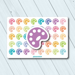 Art Palette Planner Stickers: Functional Icons (Matte or Glossy)