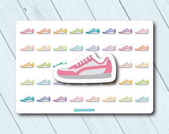Running Shoe Planner Stickers: Fitness Tracker Icons