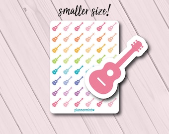 Mini pegatinas para planificador de guitarra: Hoja decorativa con iconos funcionales