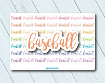 Baseball Planner Stickers - Ball Game Stickers - Sports - Word Outline - Erin Condren Life Planner - Happy Planner - Matte or Glossy