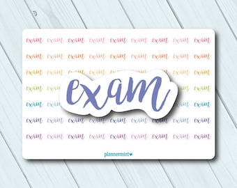 Exam Planner Stickers: Word Outline, School Stickers (Matte or Glossy)