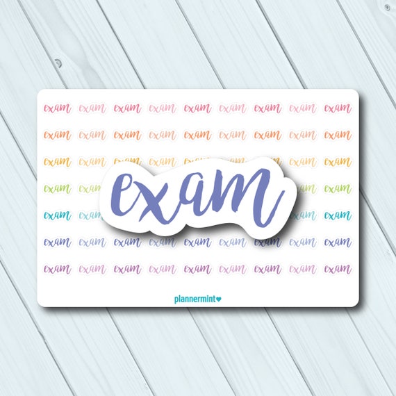 Exam Planner Stickers: Word Outline, School Stickers (Matte or Glossy)