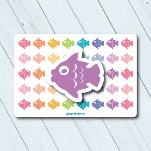 Fish Planner Stickers - Functional Icon - Pets - Animals - Fishing - Erin Condren - Happy Planner