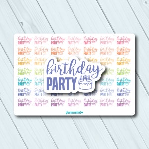 Geburtstags-Party-Sticker: Funktionale Icons