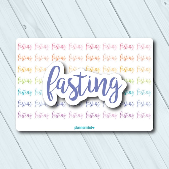Intermittent Fasting Planner Stickers: Word Outline, Diet Tracker
