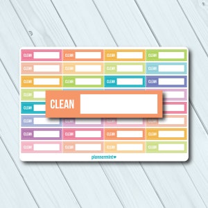 Clean Planner Stickers: Fillable Tracker, Chores (Matte or Glossy)