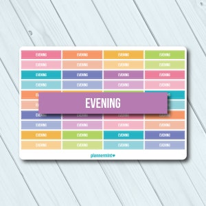 Naklejki na nagłówek wieczornego planera - Erin Condren Life Planner - Happy Planner - matowe lub błyszczące
