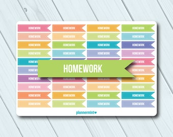 Homework Planner Stickers: Side Flag Headers (40 pc)