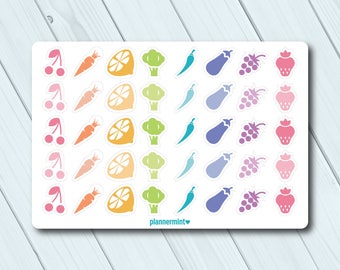 Obst & Gemüse Sticker: Icon Sticker (Matt oder Glänzend)