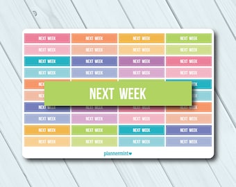 Next Week Header Planner Stickers - Matte or Glossy