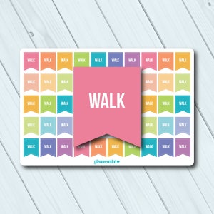Walk Planner Stickers - Small Flags for Erin Condren (Matte or Glossy)