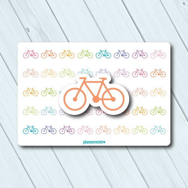 Bicycle Planner Stickers - Icon - Erin Condren Life Planner - Happy Planner - Weight Loss - Biking - Cardio - Exercise - Matte or Glossy
