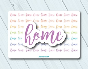 Home Planner Stickers: Script Word Outlines, Matte or Glossy