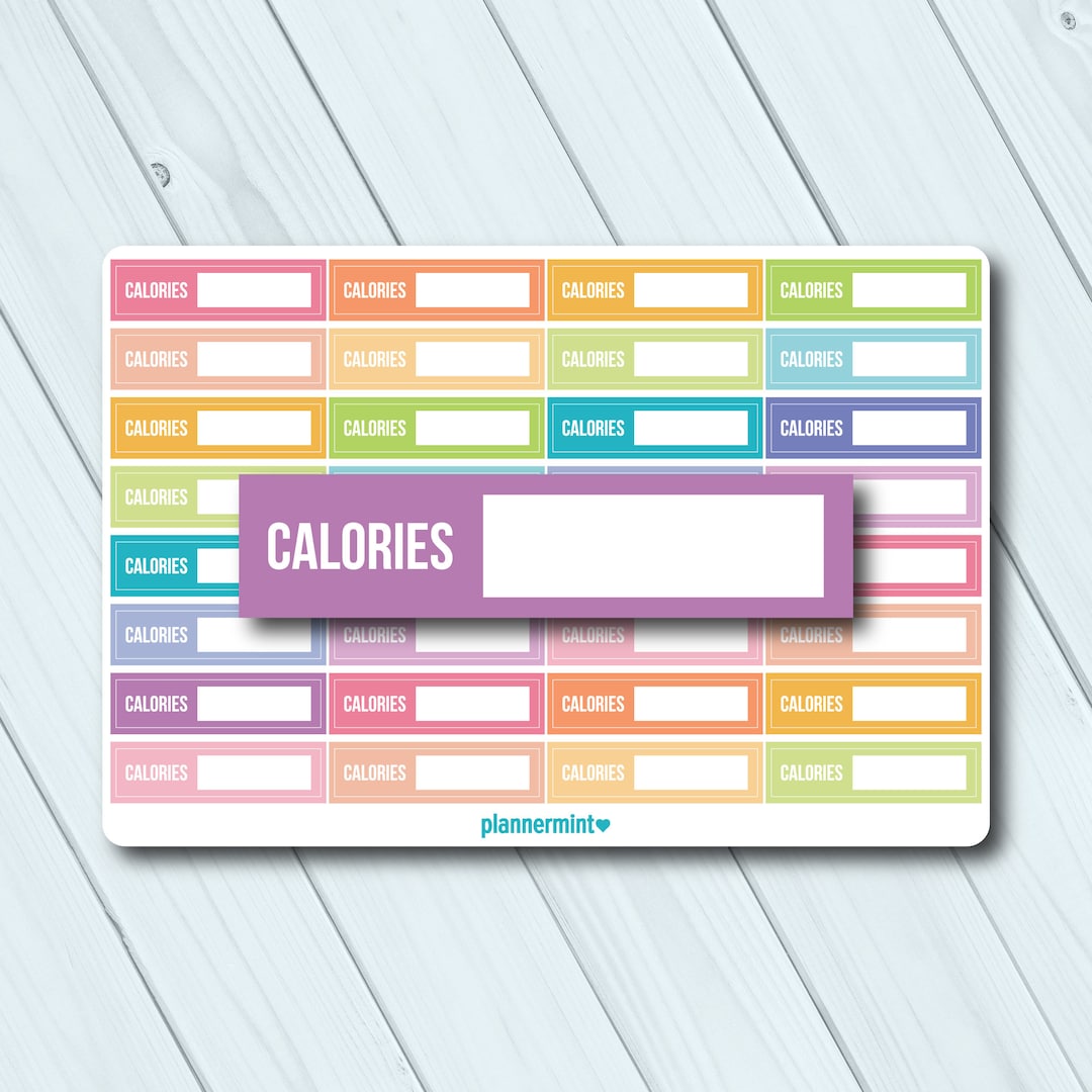 Calories Planner Stickers: Fillable Tracker, Weight Loss (matte or ...