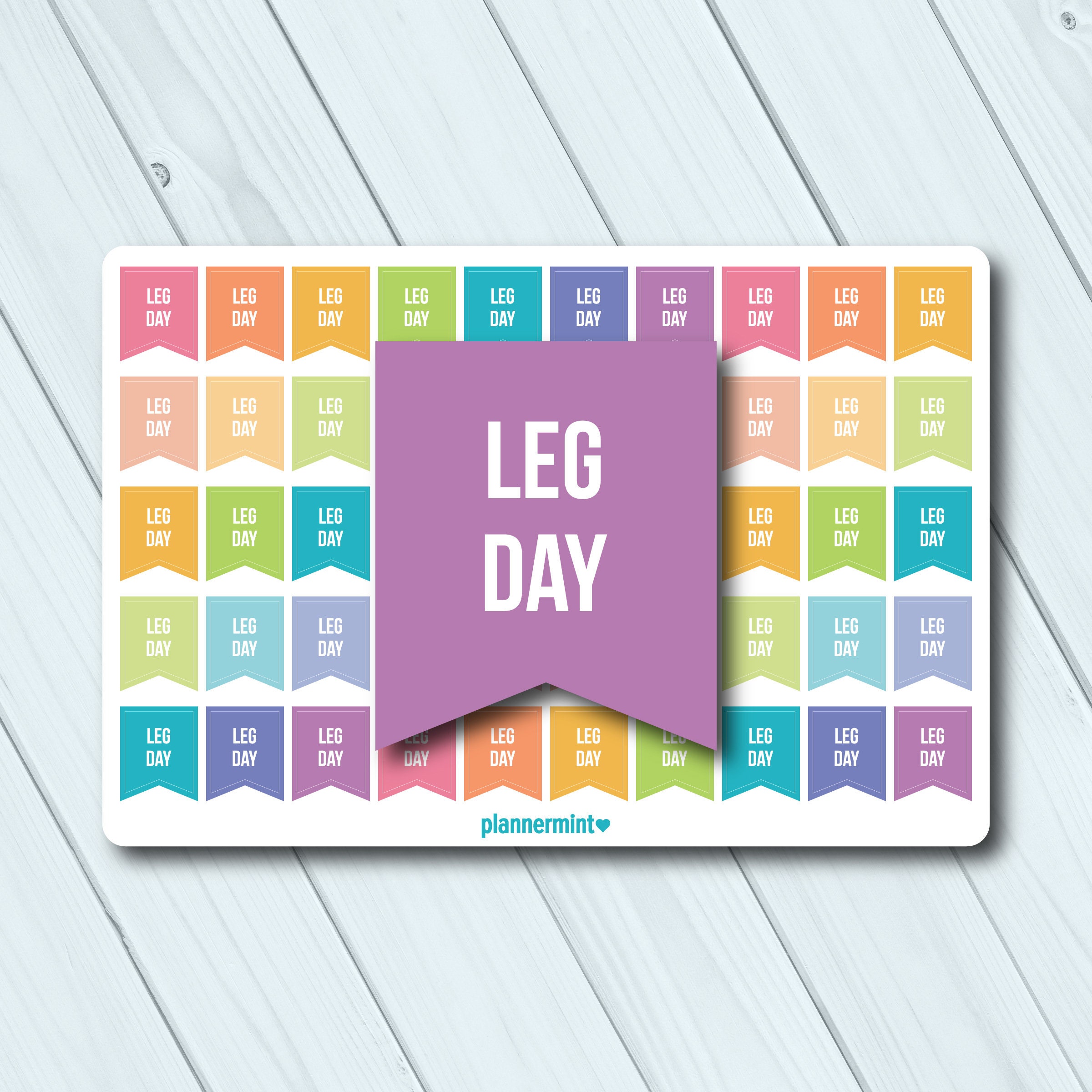 8 fun stickers for different messages on legs.
