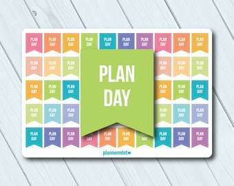 Plan Day Planner Stickers - Flags - Erin Condren Life Planner - Planning - Plan With Me - Personal Planner - Kikki K - Matte or Glossy