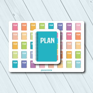 Planner Stickers: Colorful Icon Stickers - 40/Sheet (Matte or Glossy)