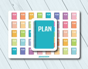 Planner Stickers: Colorful Icon Stickers - 40/Sheet (Matte or Glossy)