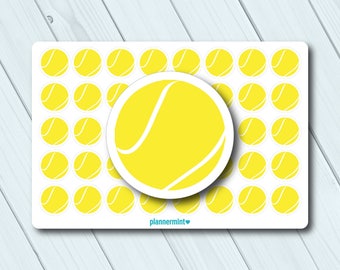 Tennis Ball Planner Stickers: Sports Icon Stickers (40/Sheet)