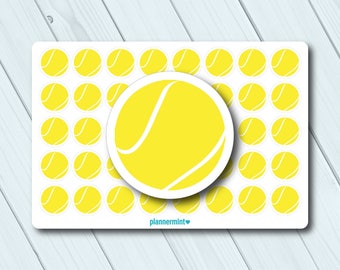 Tennis Ball Planner Stickers - Icon - Erin Condren Life Planner - Happy Planner - Sports - Tennis - Game - Practice - Matte or Glossy