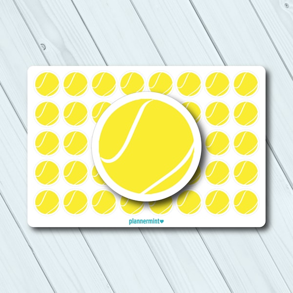 Tennis Ball Planner Stickers - Icon - Erin Condren Life Planner - Happy Planner - Sports - Tennis - Game - Practice - Matte or Glossy