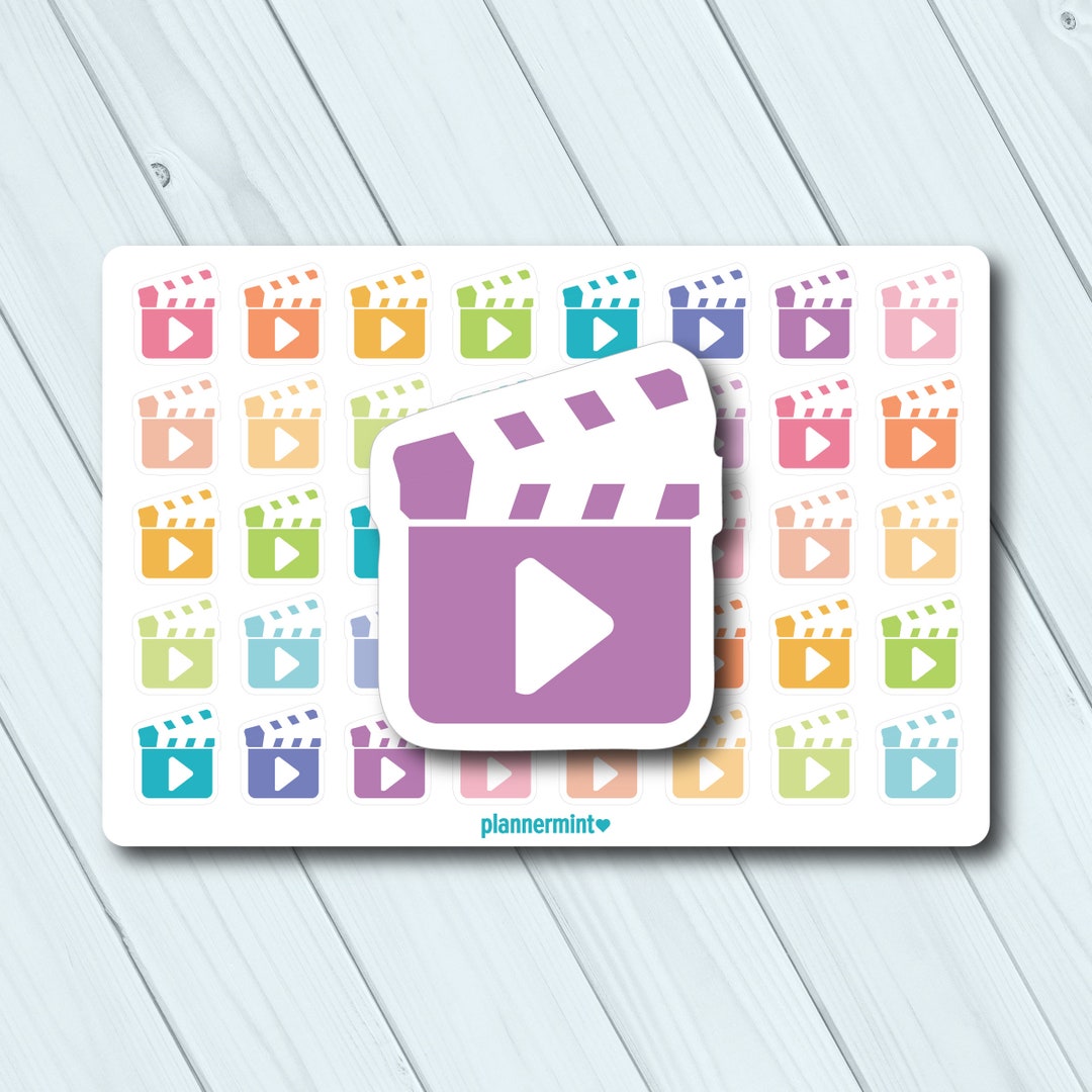 Movie Night Planner Stickers: Video Editing, Vlog (matte or Glossy) - Etsy