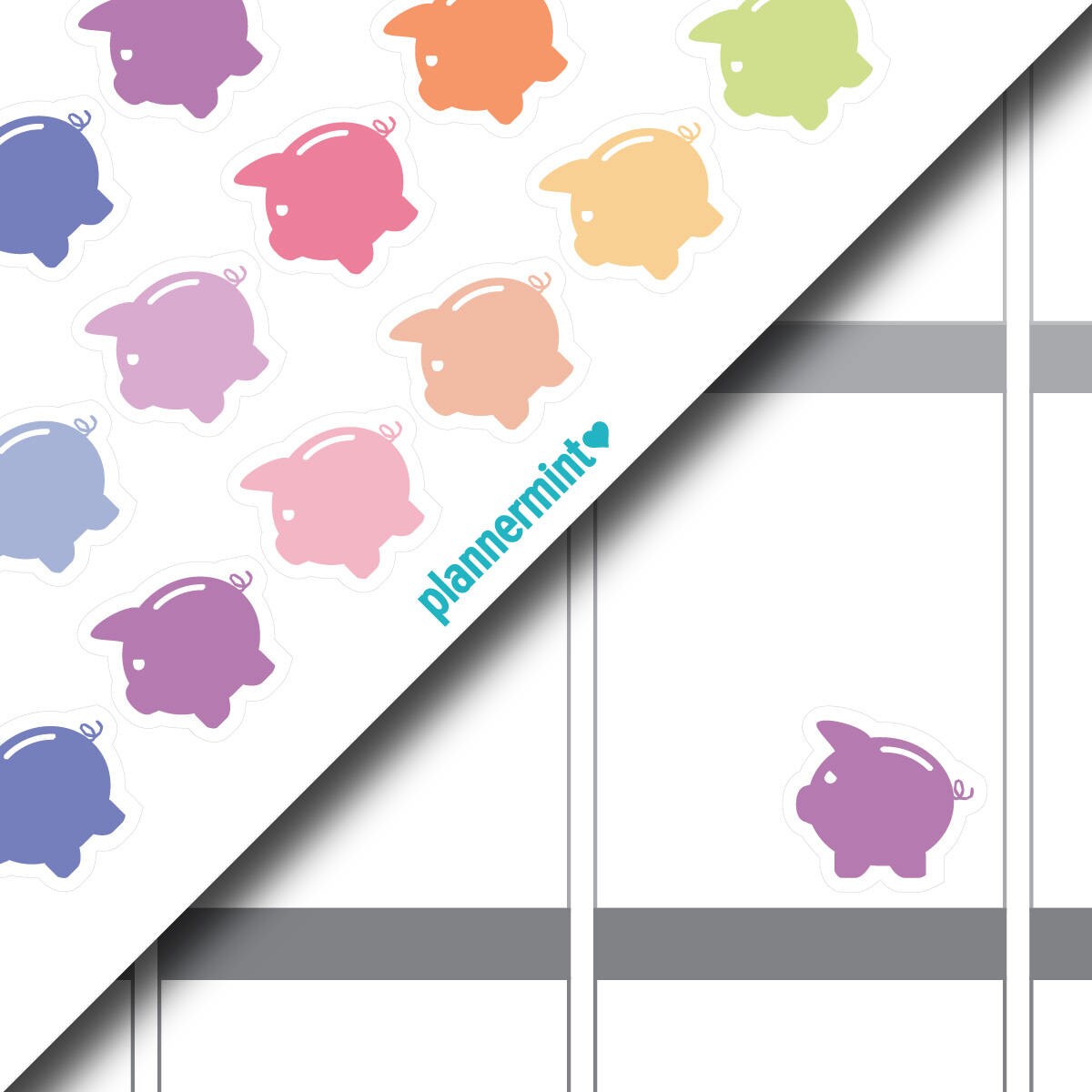 Piggy Bank Planner Stickers Icon Erin Condren Life Planner | Etsy