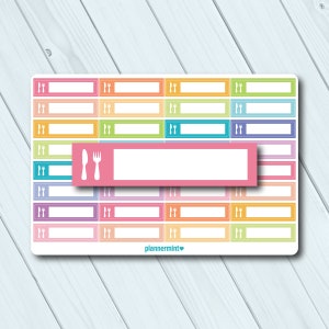 Knife & Fork Planner Stickers: Meal Planning Tracker