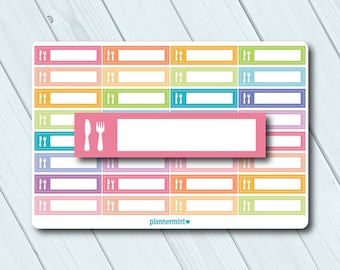 Knife & Fork Planner Stickers: Meal Planning Tracker