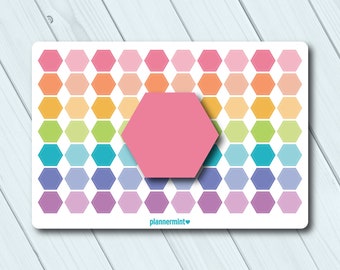 Polygon Planner Stickers - Honeycomb Shaped - Blank - Erin Condren Life Planner - Happy Planner - Bright - Pastel - Matte or Glossy