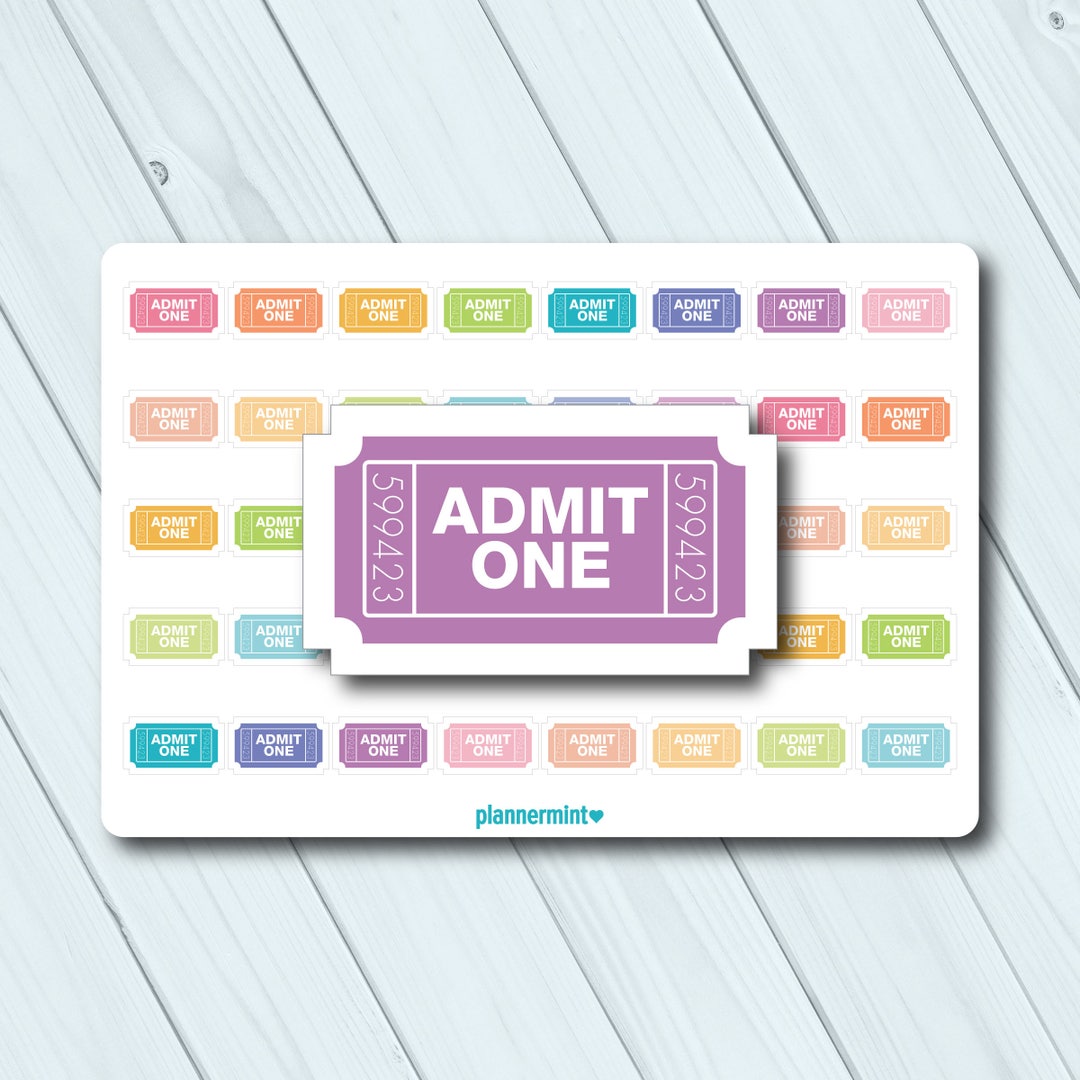 Ticket Machine Sticker Ticket Planner Stickers: Movie Night, Date Night (matte or Glossy) - Etsy
