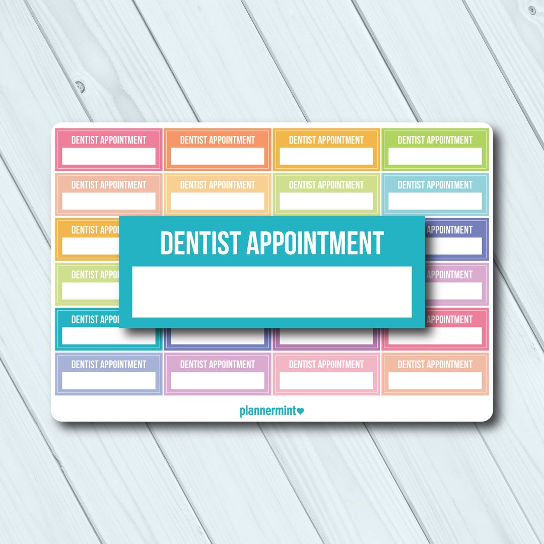 Dentist Appointment Planner Stickers - Fillable Tracker - Etsy