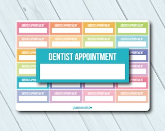 Dentist Appointment Planner Stickers - Fillable Tracker