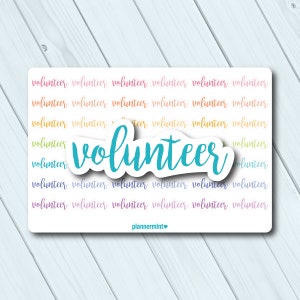 Pegatinas de planificador voluntario - Esquema de la palabra - Erin Condren - Planificador feliz - Planificador personal - Filantropía - Caridad - Mate o Brillante