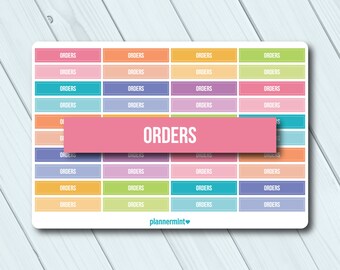 Orders Header Planner Stickers: Functional, Matte or Glossy